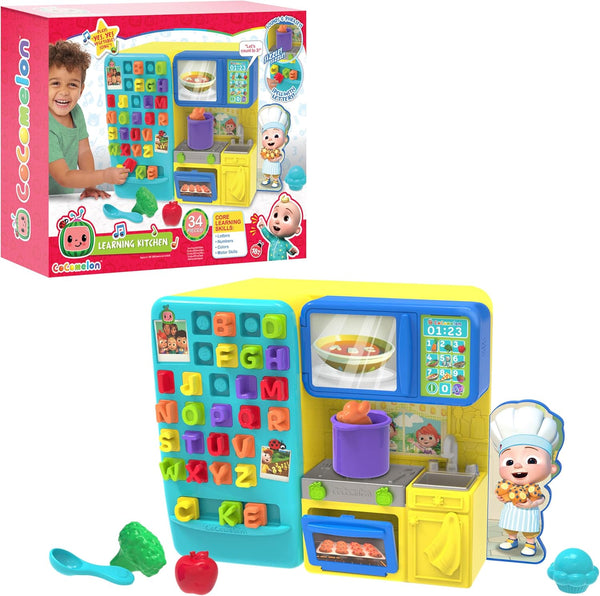 COCOMELON Just Play Learning Kitchen, 34-Pieces, Interactive Playset